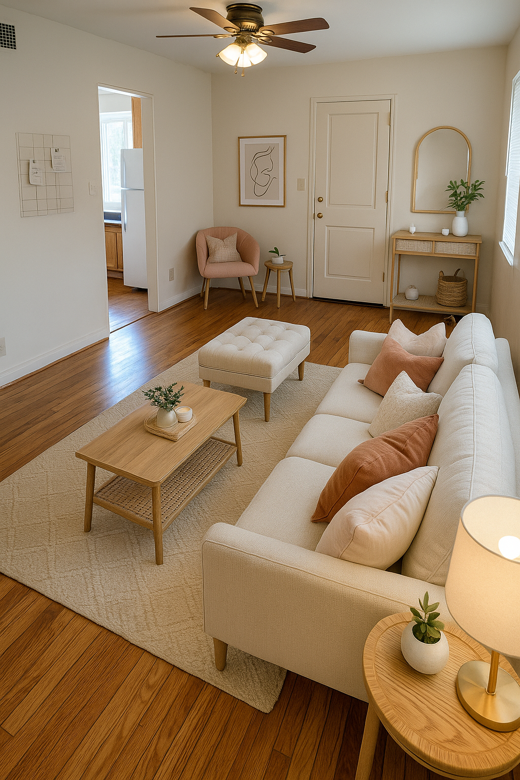 virtually staged living room